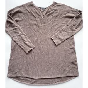 Women's Vince Taupe V-Neck Wool Cashmere Oversized Sweater Size Small